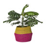 Mand colorblock - roze/geel - ø35x26 cm