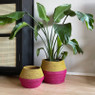 Mand colorblock - roze/geel - ø35x26 cm