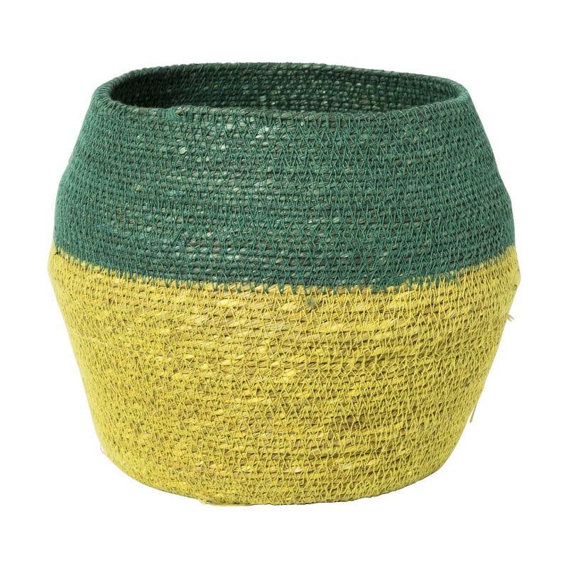 Mand colorblock - groen/geel - ø20x25 cm