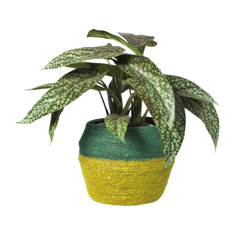 Mand colorblock - groen/geel - ø20x25 cm