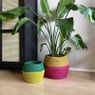 Mand colorblock - groen/geel - ø20x25 cm