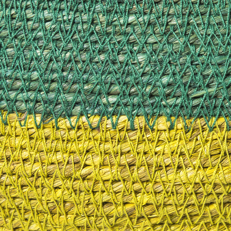 Mand colorblock - groen/geel - ø35x26 cm