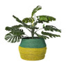 Mand colorblock - groen/geel - ø35x26 cm