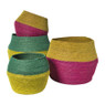 Mand colorblock - groen/geel - ø35x26 cm
