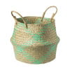 Mand streep - bruin/turquoise - ø23x28 cm