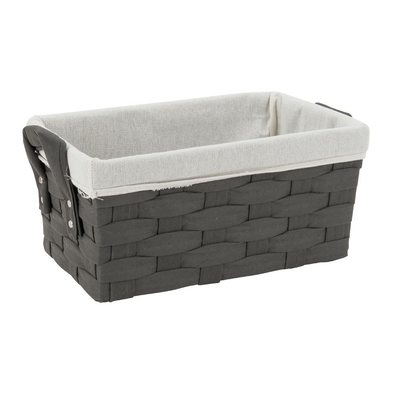 Mand brede vlecht - donkergrijs - 25x38x18 cm