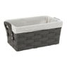 Mand brede vlecht - donkergrijs - 25x38x18 cm
