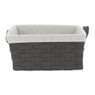 Mand brede vlecht - donkergrijs - 29x43x21 cm