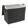 Wasmand brede vlecht - donkergrijs - 33x48x40 cm