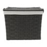 Wasmand brede vlecht - donkergrijs - 33x48x40 cm