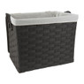 Wasmand brede vlecht - donkergrijs - 40x54x45 cm