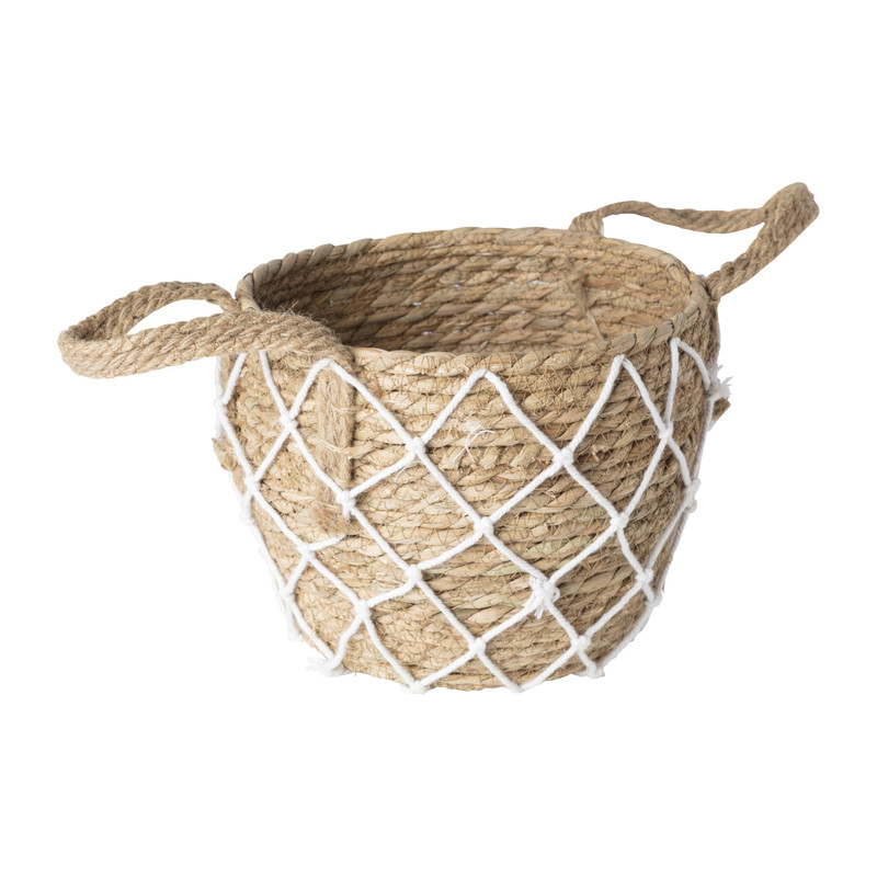 Mand met touwdecoratie - ⌀23X19 cm