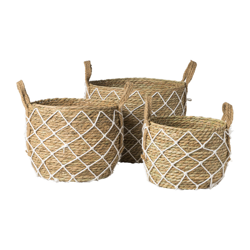Mand met touwdecoratie - ⌀23X19 cm
