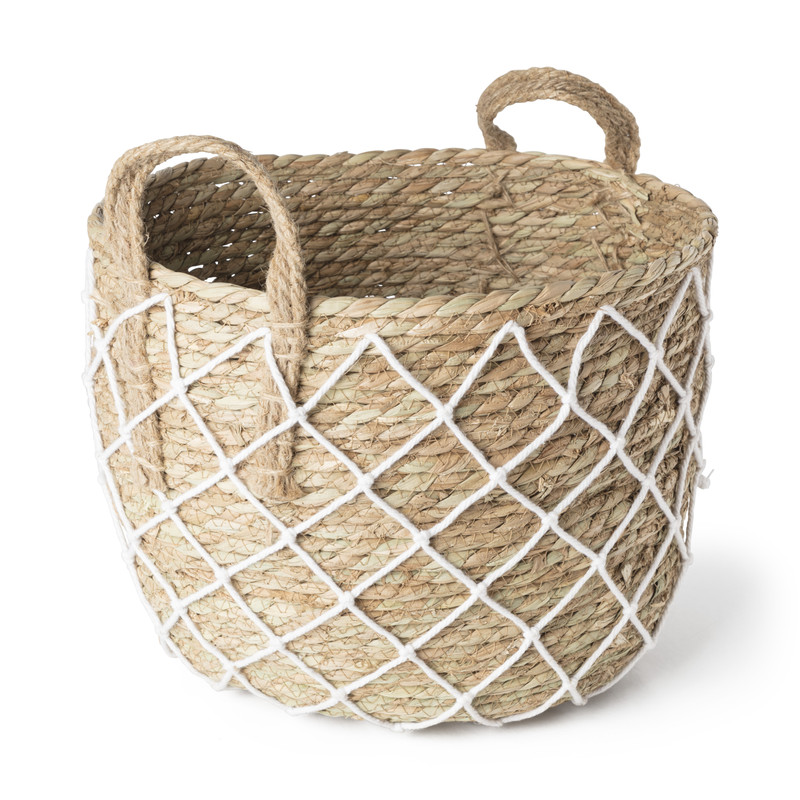Mand met touwdecoratie - ⌀33x27 cm