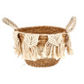 Mand met macramé laag - 28x23x20 cm