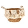 Mand met macramé laag - 33x26x25 cm