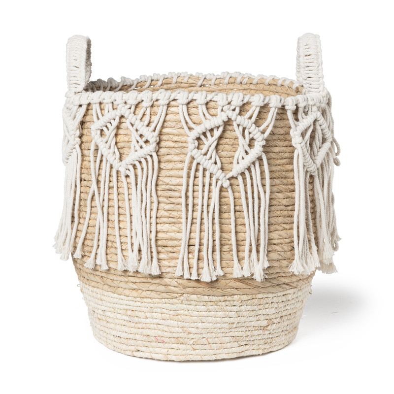 Mand met macramé - ⌀33x31 cm 