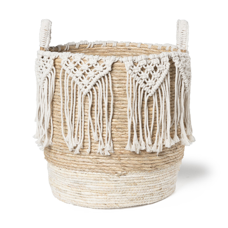Mand met macramé - ⌀35x35 cm 