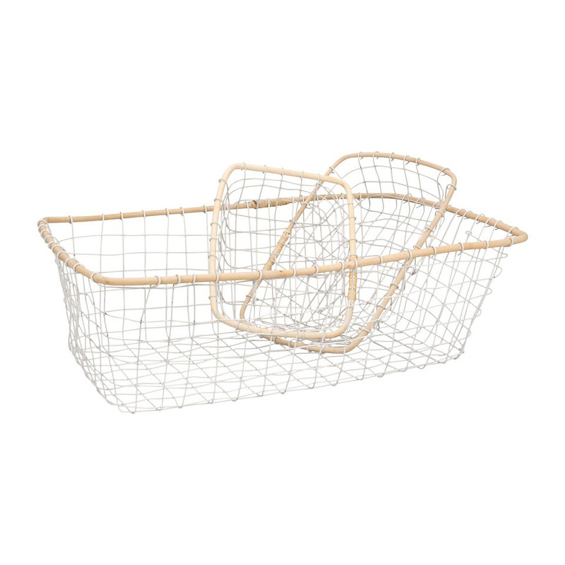 Draadmand met bamboe rand - 31x21 cm