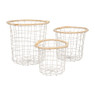 Draadmand met bamboe rand - 21x21 cm