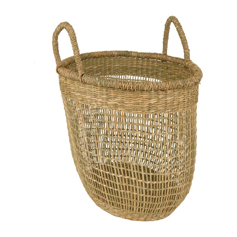Ronde hoge mand - zeegras - 32 cm doorsnee