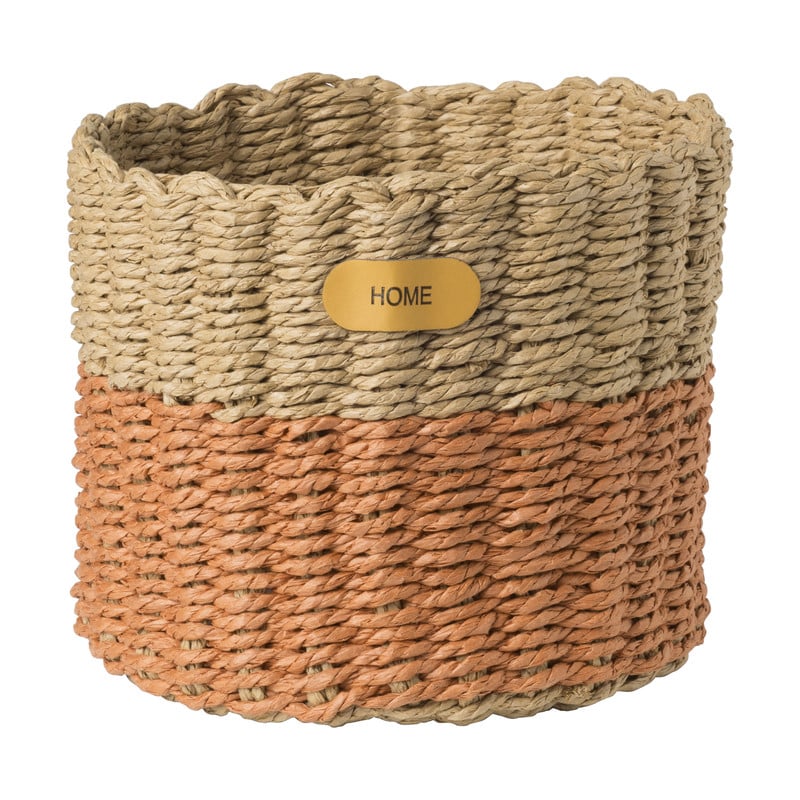 Mand Pleun - ø17x19 cm - bruin/oranje