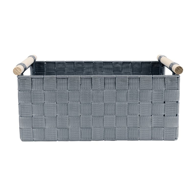 Lademand houten greep - grijs - 23x36x16.5 cm