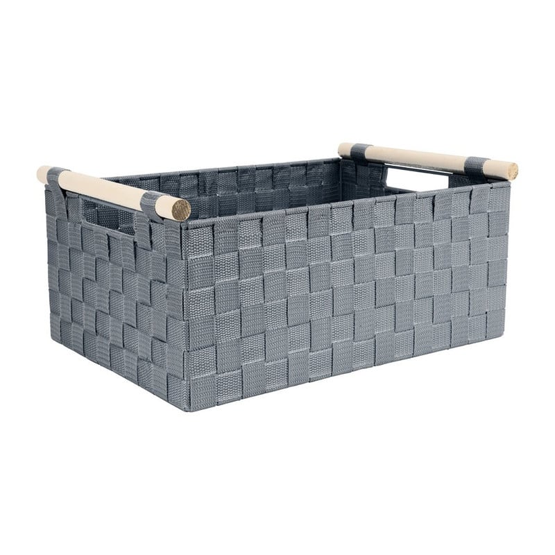 Lademand houten greep - grijs - 28x42x18.5 cm