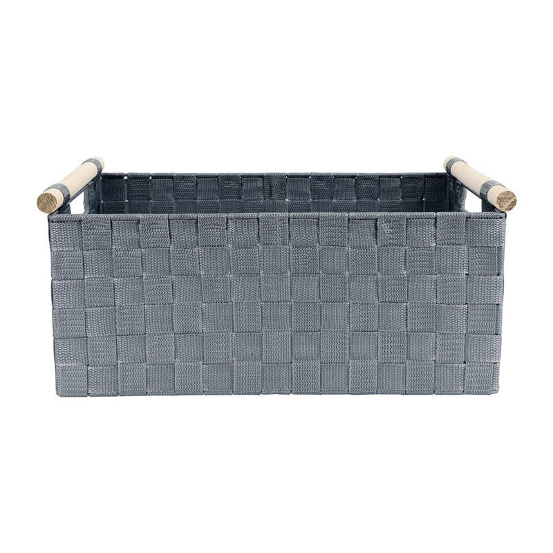 Lademand houten greep - grijs - 28x42x18.5 cm