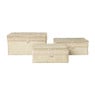 Mand met deksel Stijn - 17.5x35x25 cm - wit