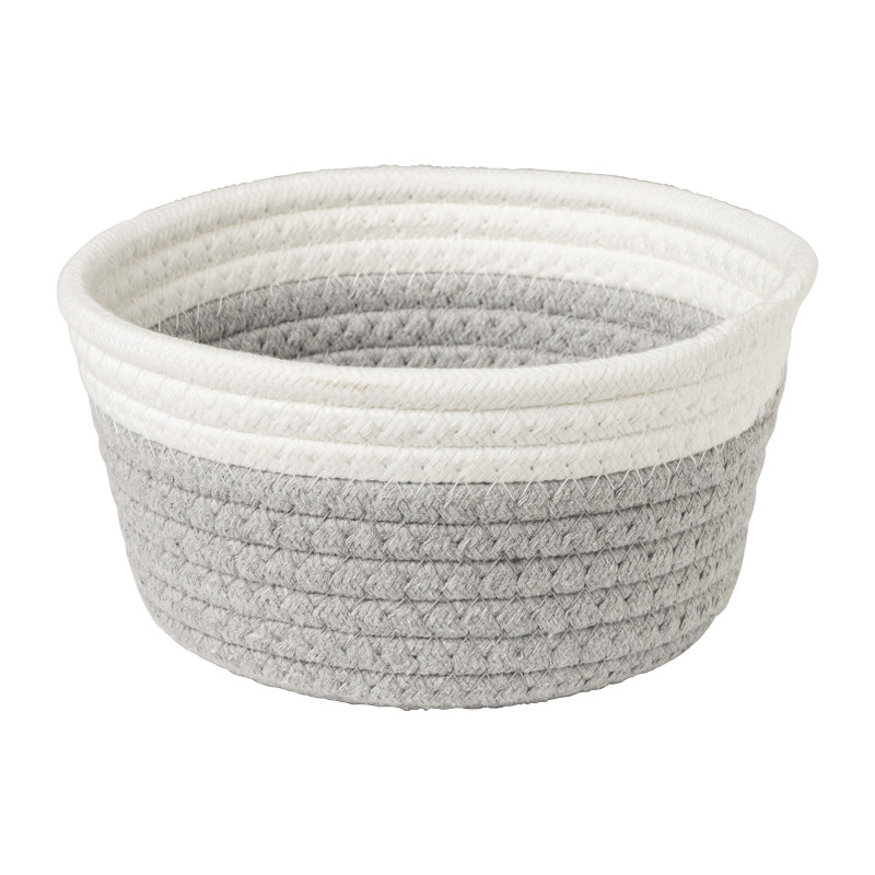 Mand Nienke rond - wit/grijs - ø18x8.5 cm