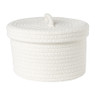 Mand met deksel Julia - wit - ø22x13 cm