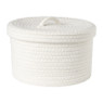 Mand met deksel Julia - wit - ø25x15 cm