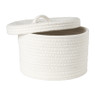 Mand met deksel Julia - wit - ø25x15 cm