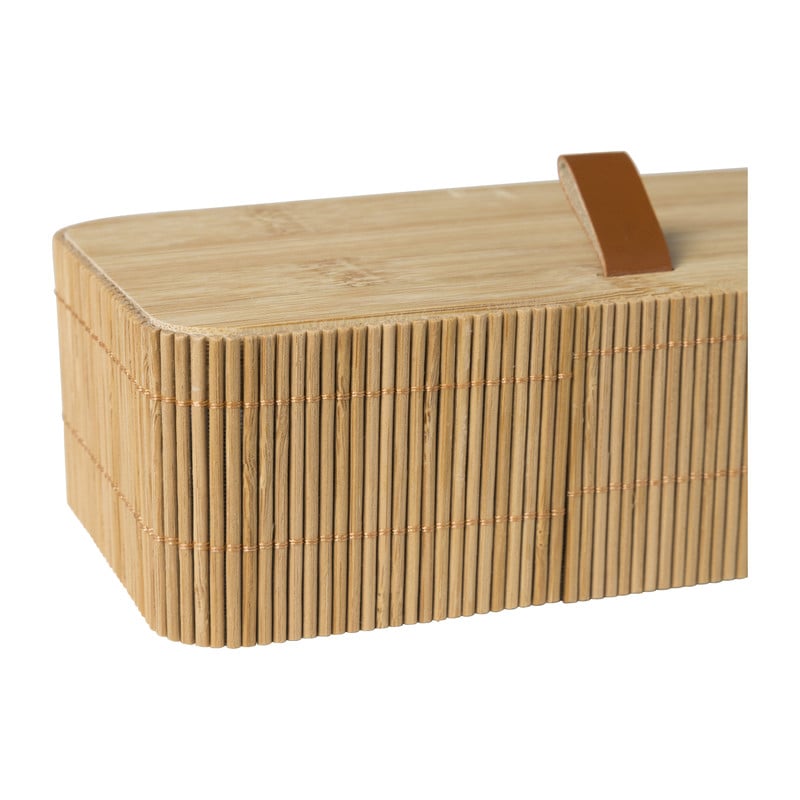 Bamboe kistje met deksel Jesse - 6x20x10 cm - naturel