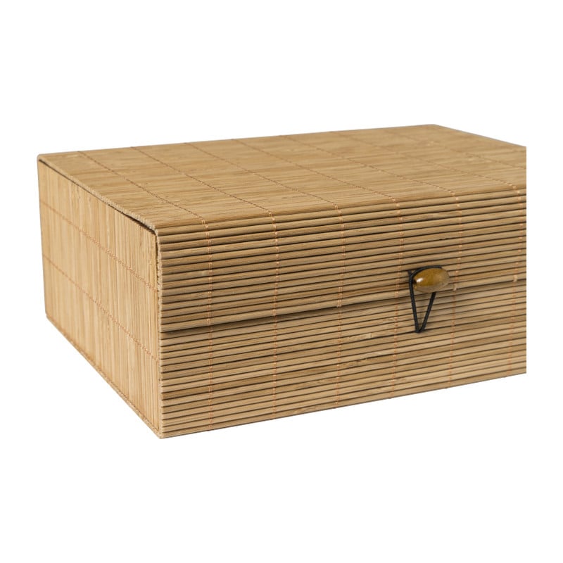 Bamboe kistje met deksel Moos - 9x24x18 cm - naturel