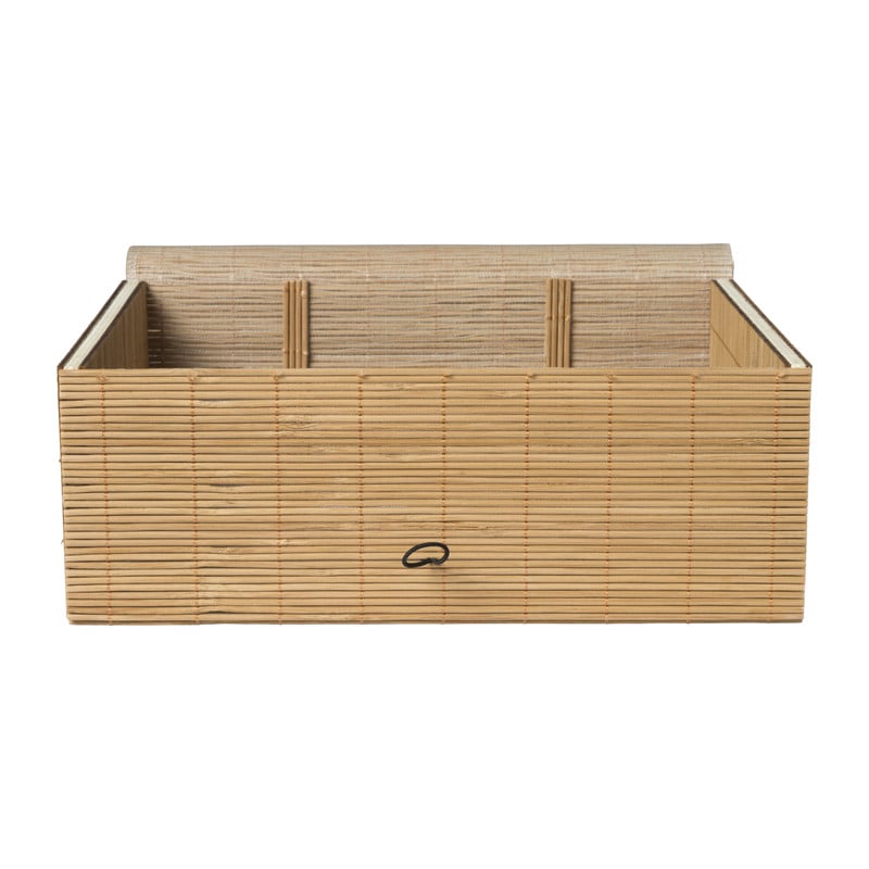 Bamboe kistje met deksel Moos - 10x27x20 cm - naturel