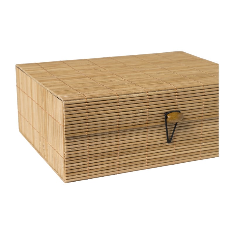 Bamboe kistje met deksel Moos - 10x27x20 cm - naturel