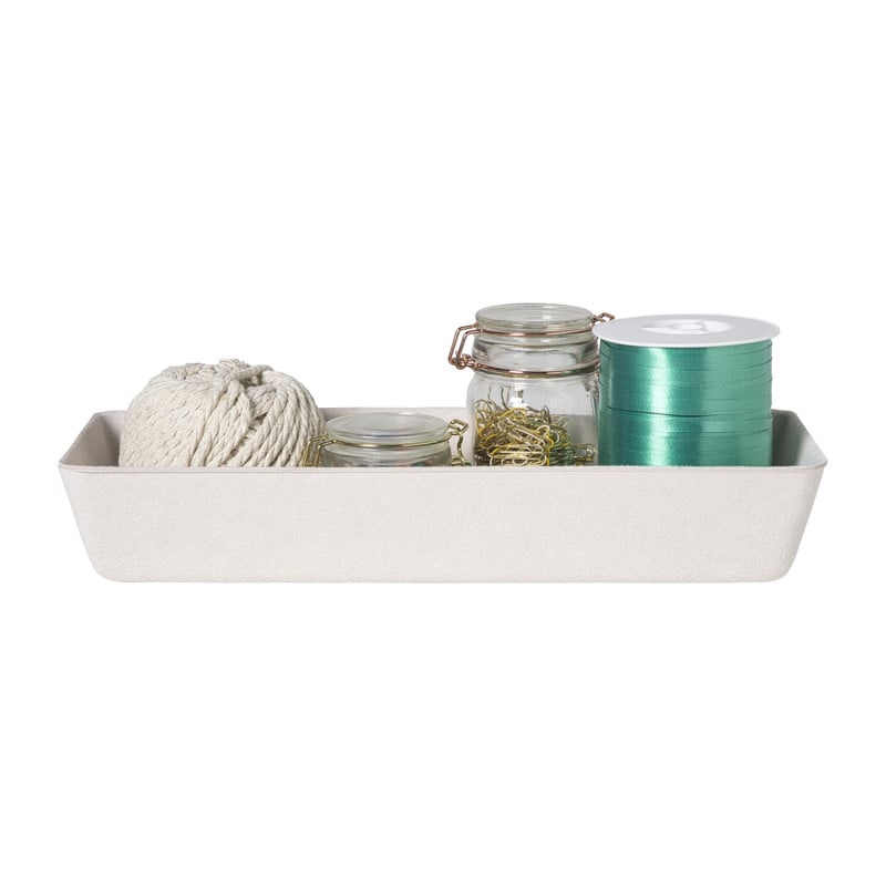 Mand vilt langwerpig - wit - 6x36x14 cm