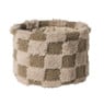 Mand geruit rond maat M - bruin - ø20x14 cm