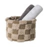 Mand geruit rond maat M - bruin - ø20x14 cm