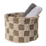 Mand geruit rond maat XL - bruin - ø24x18 cm