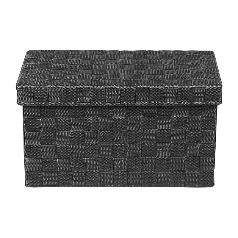Gevlochten opbergbox S zwart