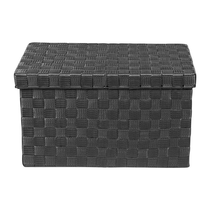 Gevlochten opbergbox M zwart