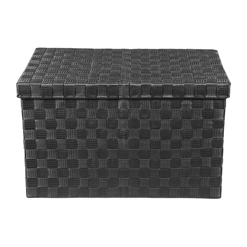 Gevlochten opbergbox L zwart