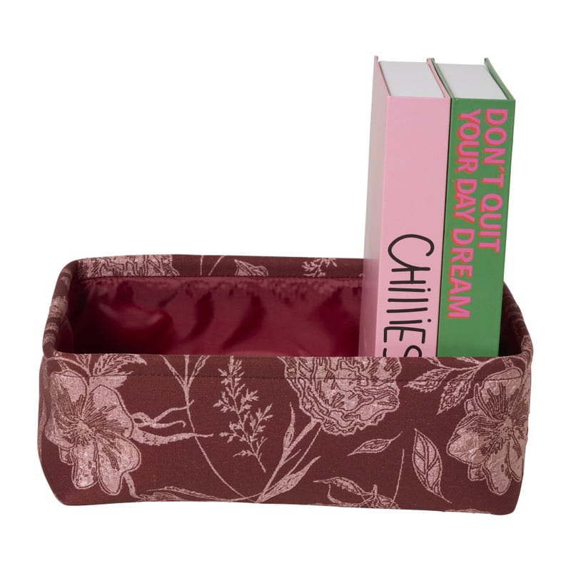 Mand jacquard bloem klein - bordeauxrood - 11x30x20 cm