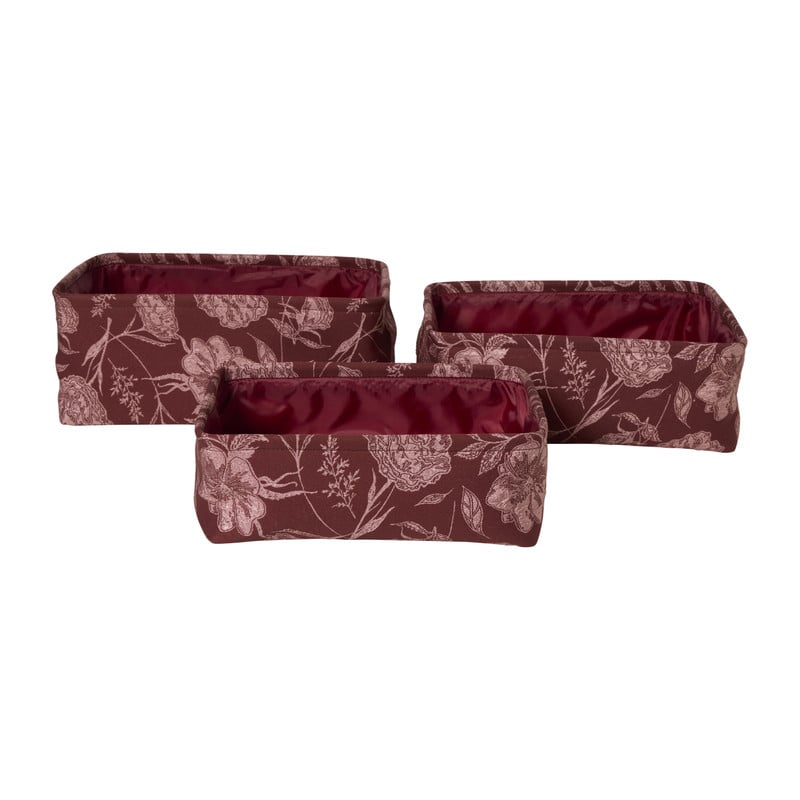 Mand jacquard bloem klein - bordeauxrood - 11x30x20 cm