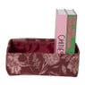 Mand jacquard bloem klein - bordeauxrood - 11x30x20 cm