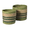 Mand streep groot - groen - ø28x28 cm