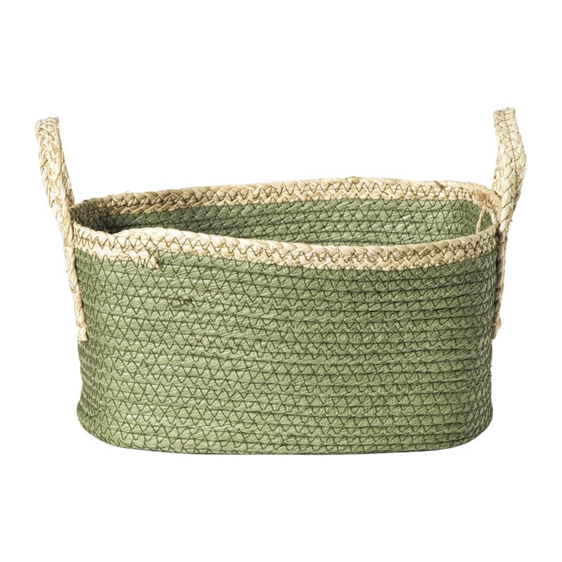 Mand colors rechthoekig - groen/bruin - 16x30x20 cm